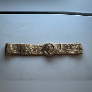 Vintage Whiting and Davis Gold Mesh Leather Belt